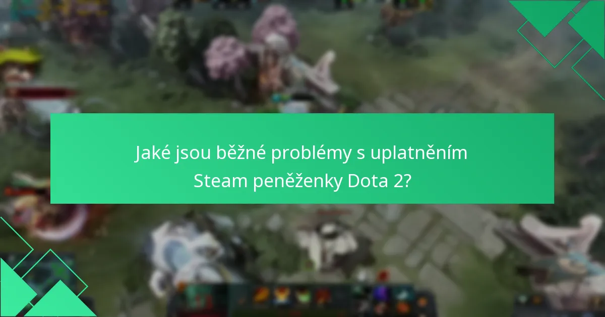 Jaké jsou běžné problémy s uplatněním Steam peněženky Dota 2?