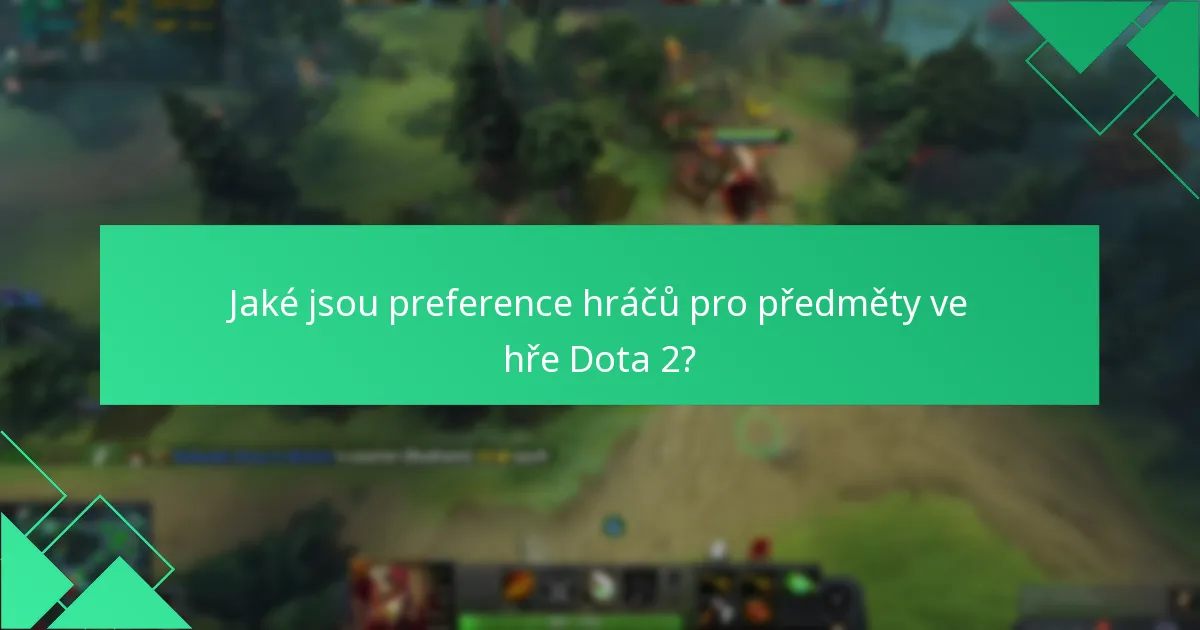 Jaké jsou preference hráčů pro předměty ve hře Dota 2?