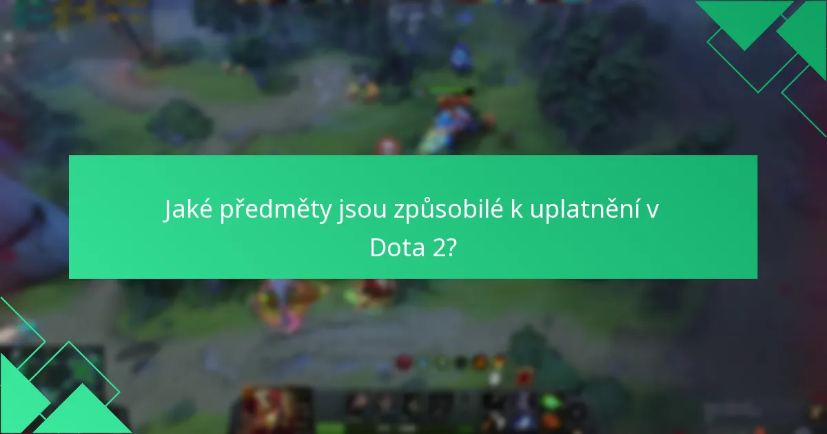 Jaké předměty jsou způsobilé k uplatnění v Dota 2?